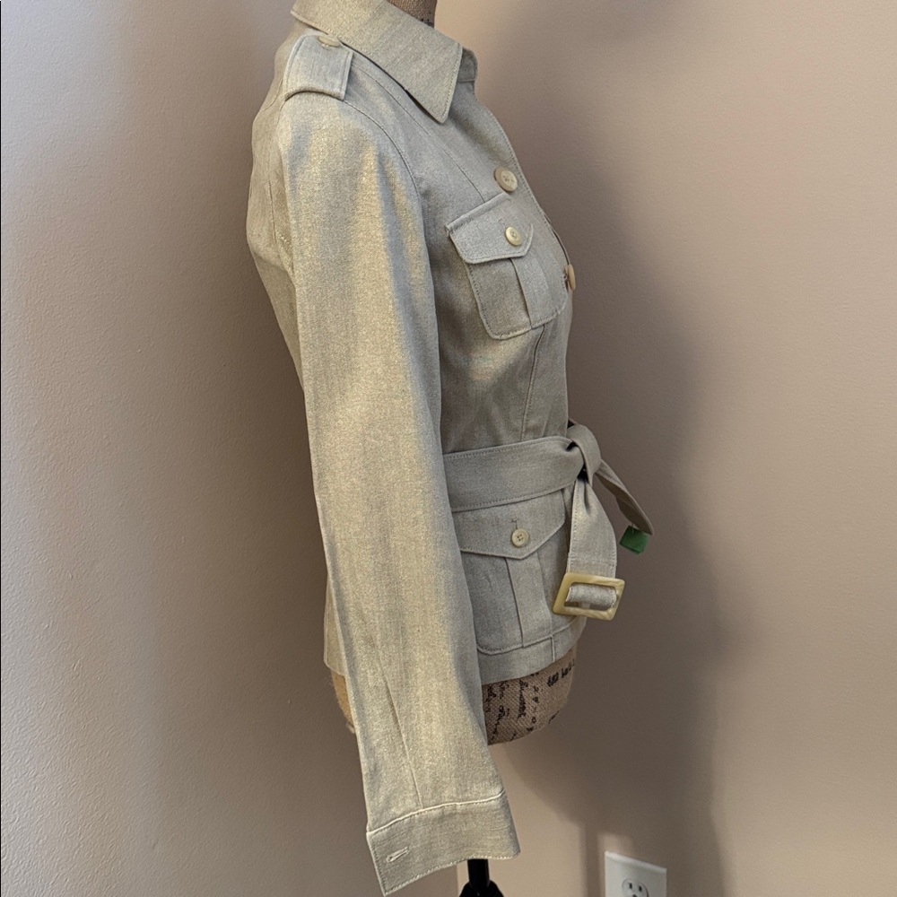 Black Label Ralph Lauren Beige Utility Jacket with Belt - Picture 5 of 12